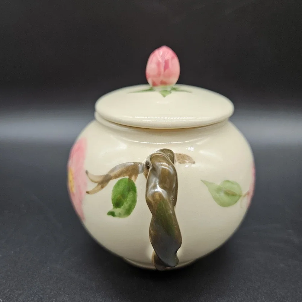 VTG Franciscan Desert Rose Creamer and Sugar with Lid TV California USA 1949-53